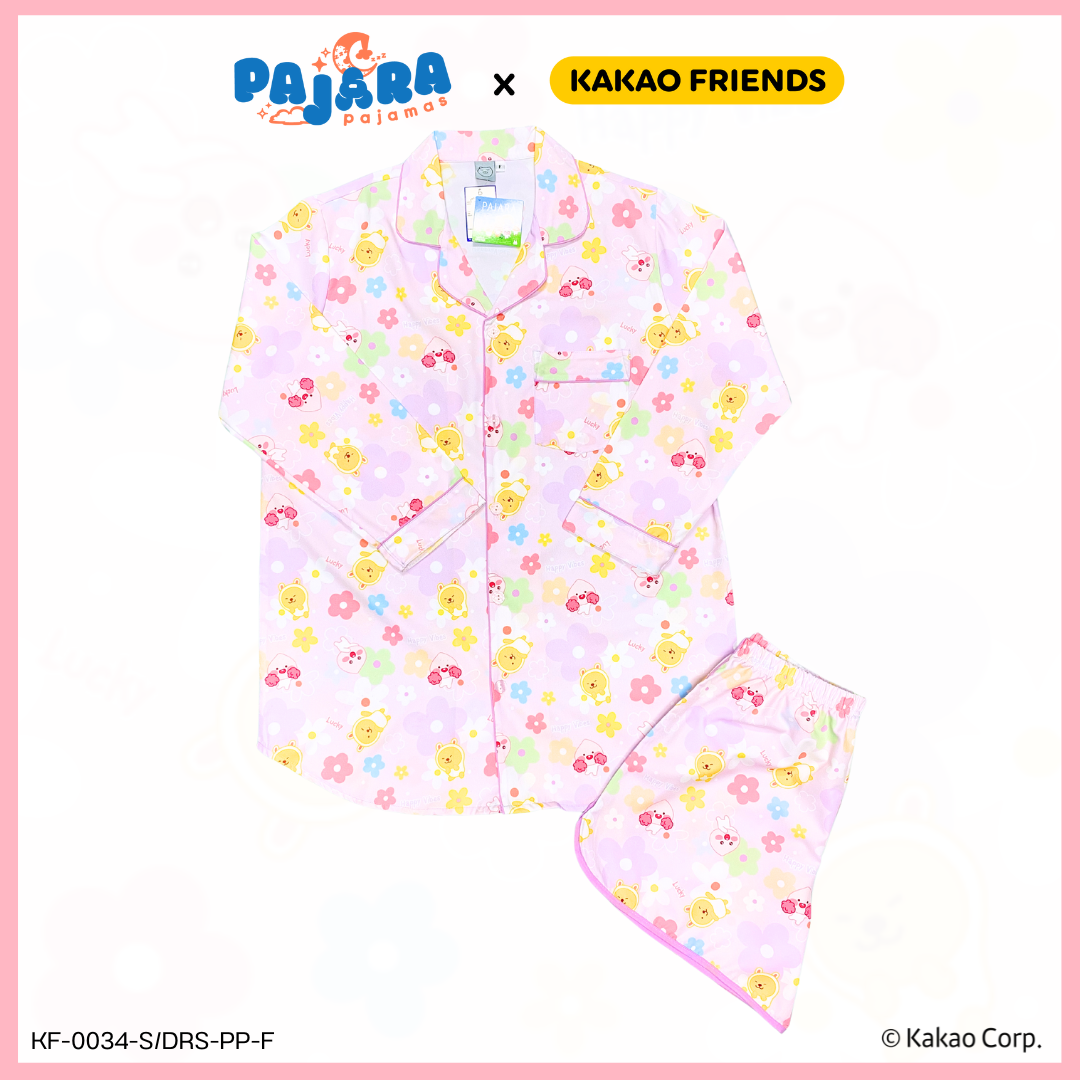 ชุดนอน Kakao MUZI & APEACH (ชุดนอนแซกแขนยาว-ขาสั้น) สีม่วง (ชุดนอน Kakao)