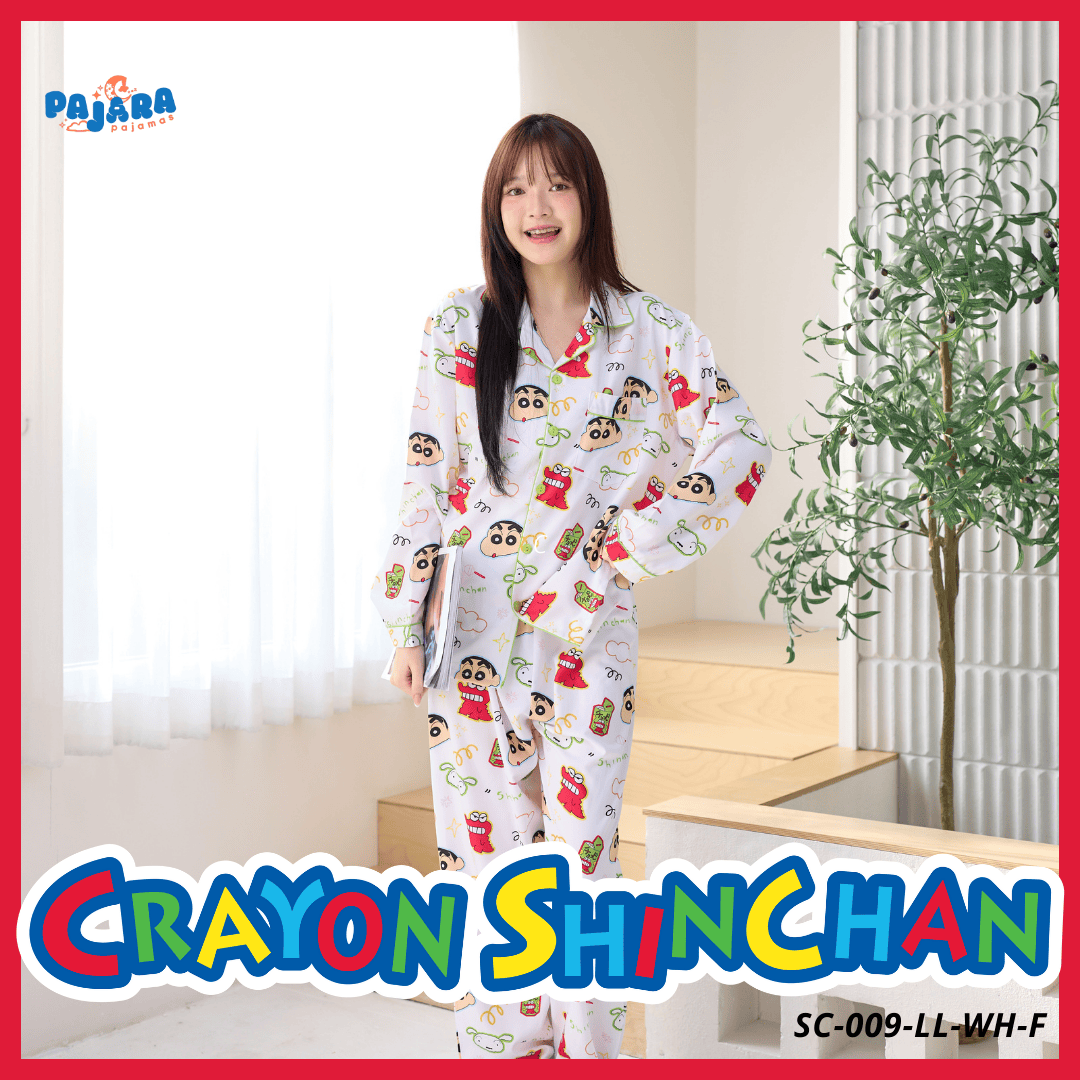 ชุดนอน PAJARA PAJAMAS รหัส SC-009 ลายชินจัง ChocoBi(ชุดนอนแขนยาว+ขายาว สีขาว) 