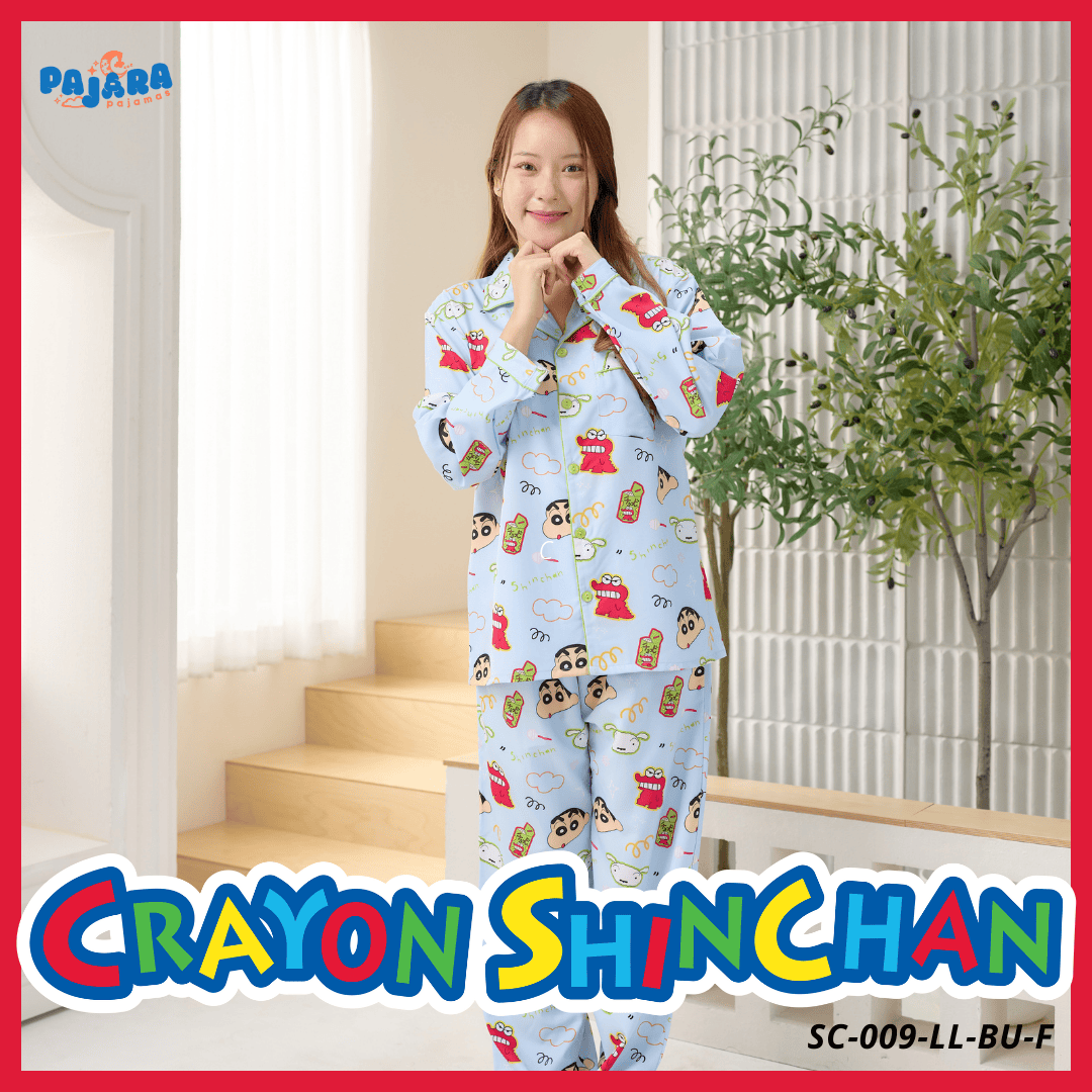 ชุดนอน PAJARA PAJAMAS รหัส SC-009 ลายชินจัง ChocoBi(ชุดนอนแขนยาว+ขายาว สีฟ้า) 