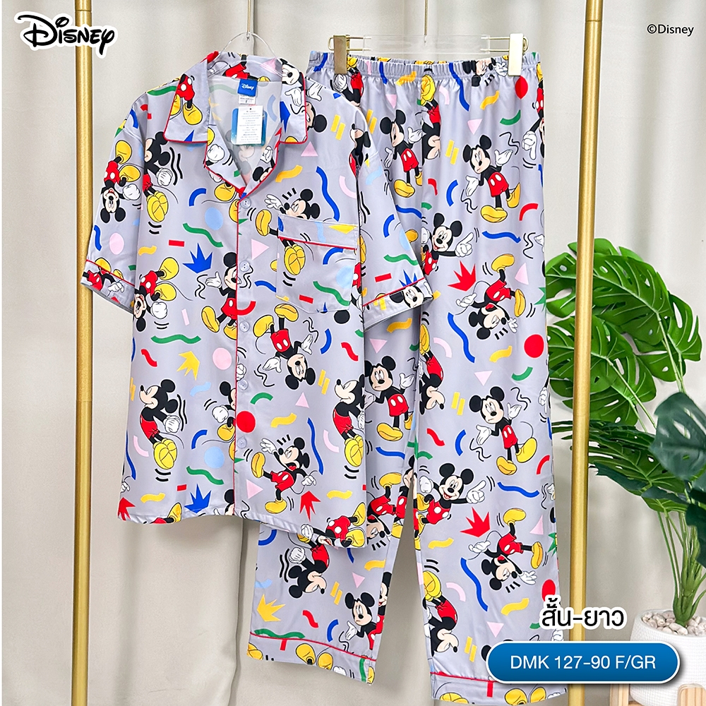  ชุดนอน PAJARA PAJAMAS (Lite) DMK-127-90 ลาย Mickey Mouse (แขนสั้น-ขายาว สีเทา ฟรีไซส์)