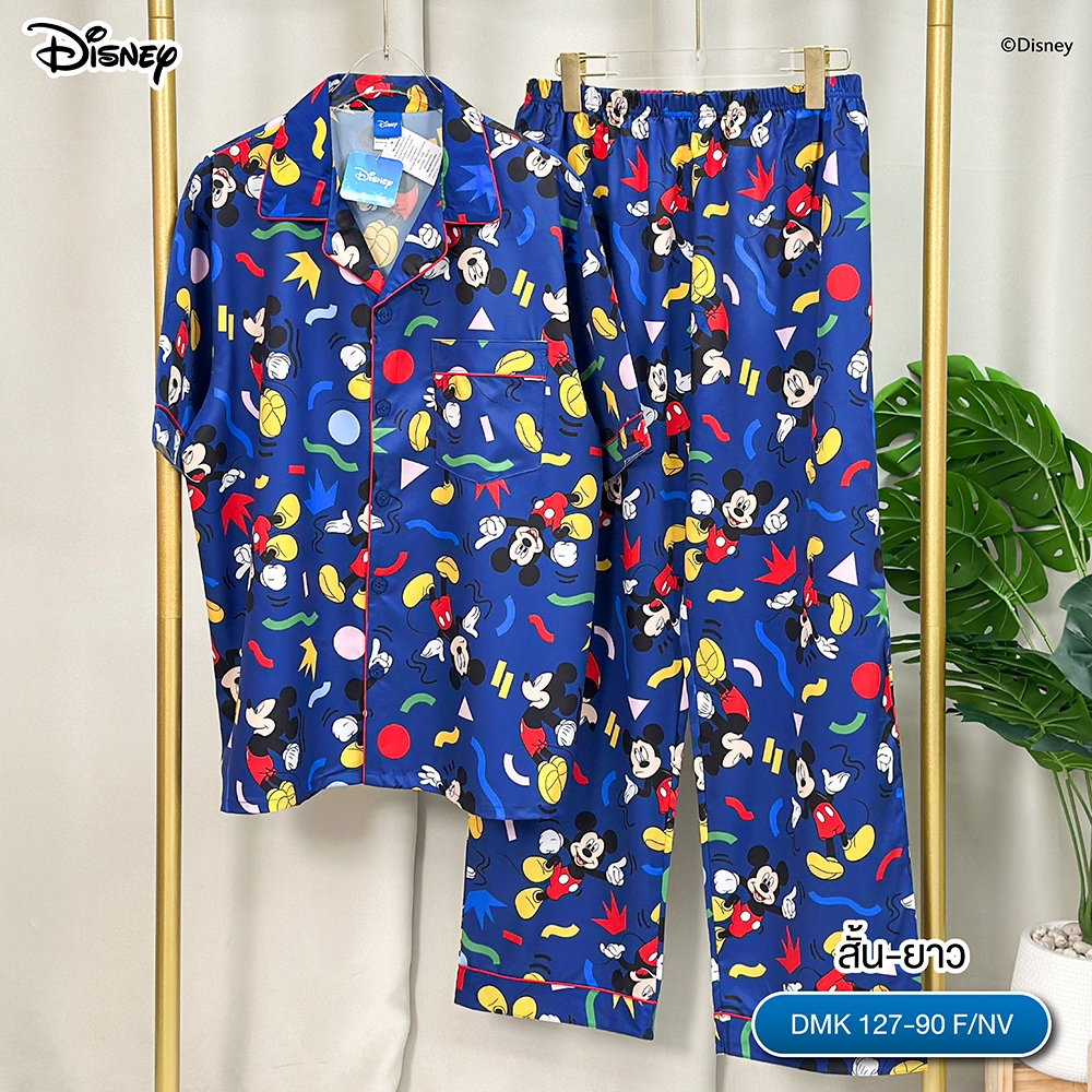 ชุดนอน PAJARA PAJAMAS (Lite) DMK-127-90 ลาย Mickey Mouse (แขนสั้น-ขายาว สีกรม ฟรีไซส์) 