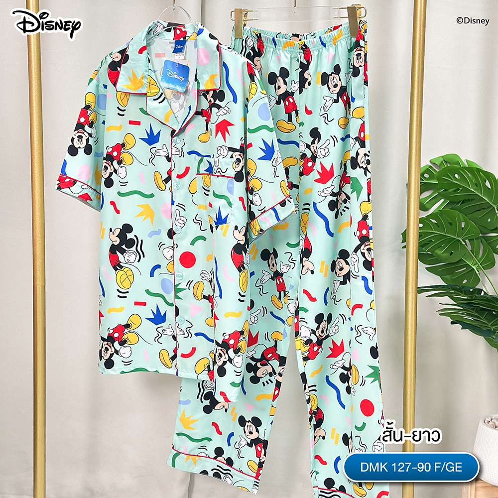 ชุดนอน PAJARA PAJAMAS (Lite) DMK-127-90 ลาย Mickey Mouse (แขนสั้น-ขายาว สีเขียว ฟรีไซส์) 