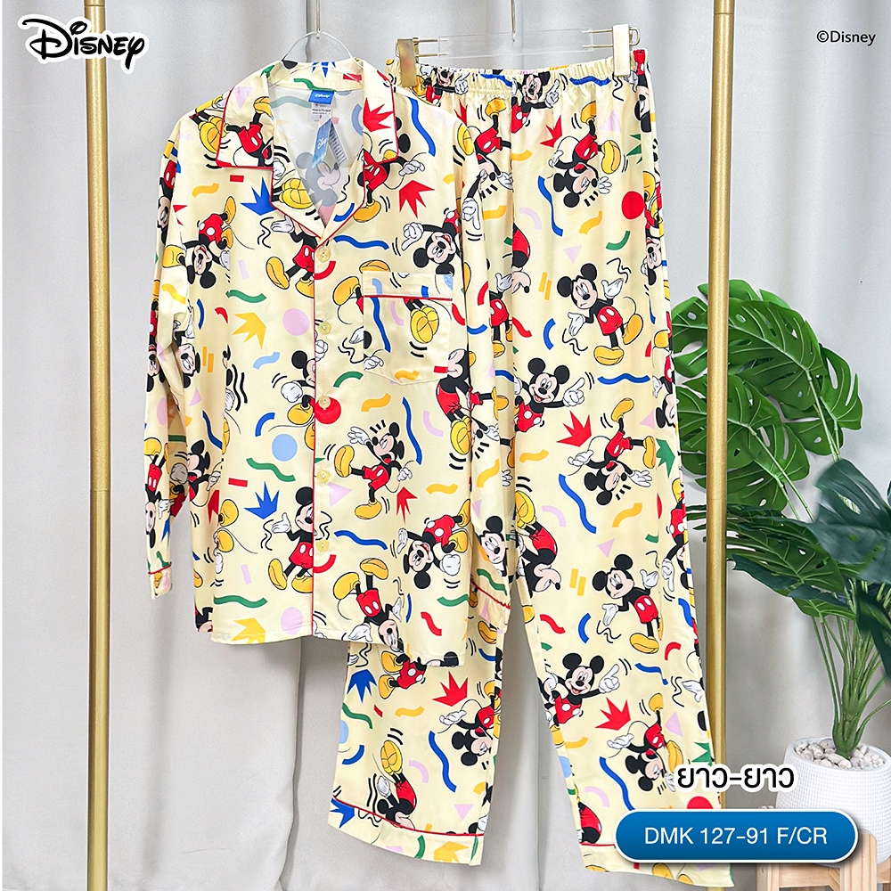 ชุดนอน PAJARA PAJAMAS (Lite) DMK-127-91 ลาย Mickey Mouse (แขนยาว-ขายาว สีเหลือง ฟรีไซส์)