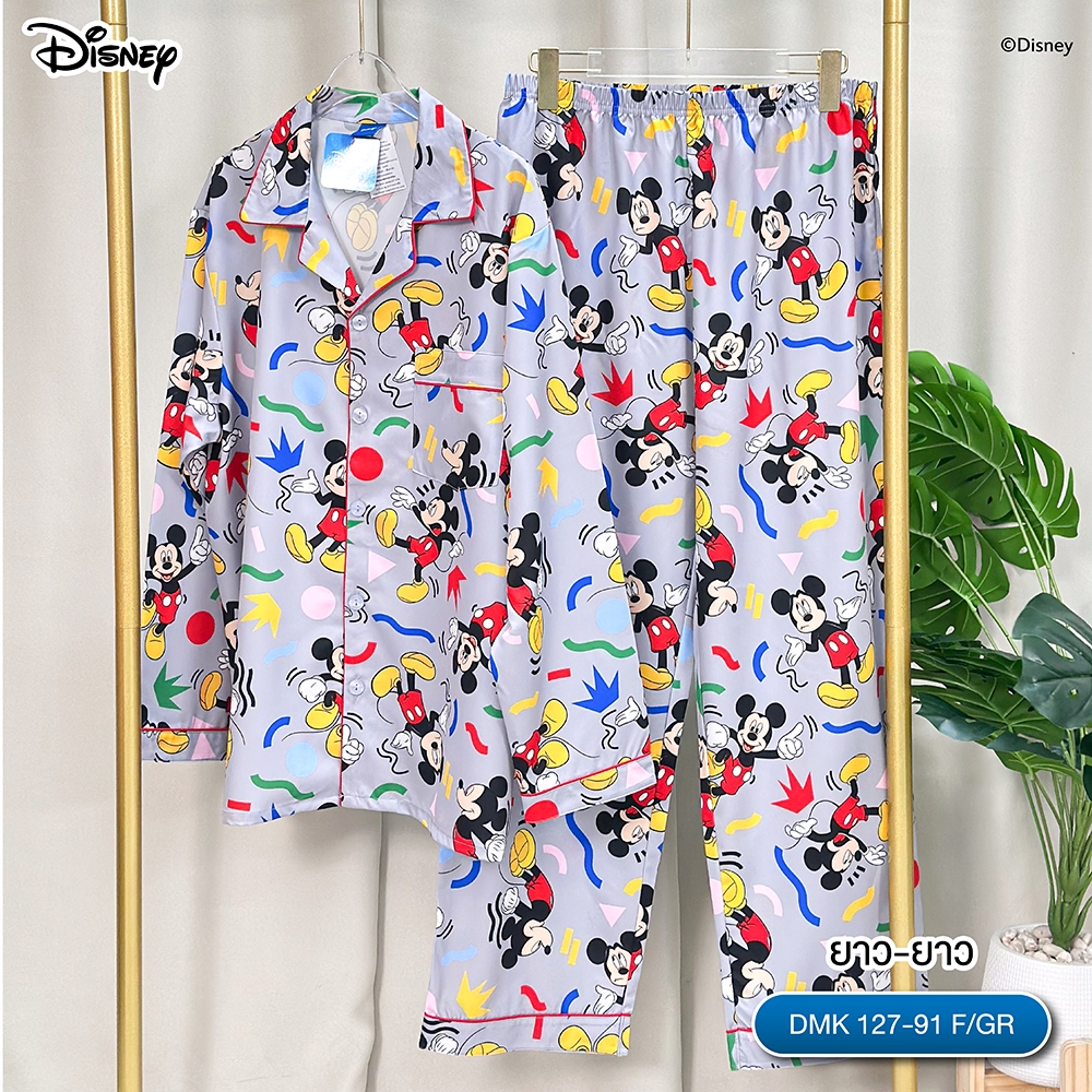ชุดนอน PAJARA PAJAMAS (Lite) DMK-127-91 ลาย Mickey Mouse (แขนยาว-ขายาว สีเทา ฟรีไซส์)