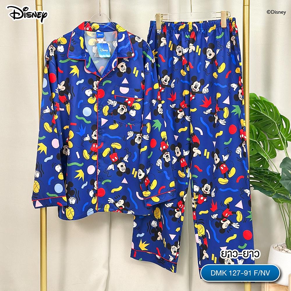 ชุดนอน PAJARA PAJAMAS (Lite) DMK-127-91 ลาย Mickey Mouse (แขนยาว-ขายาว สีกรม ฟรีไซส์) 