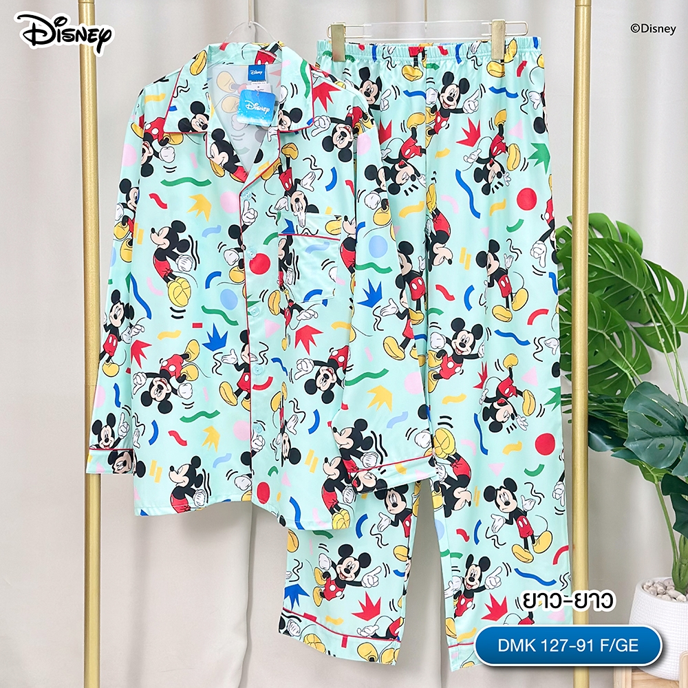 ชุดนอน PAJARA PAJAMAS (Lite) DMK-127-91 ลาย Mickey Mouse (แขนยาว-ขายาว สีเขียว ฟรีไซส์) 