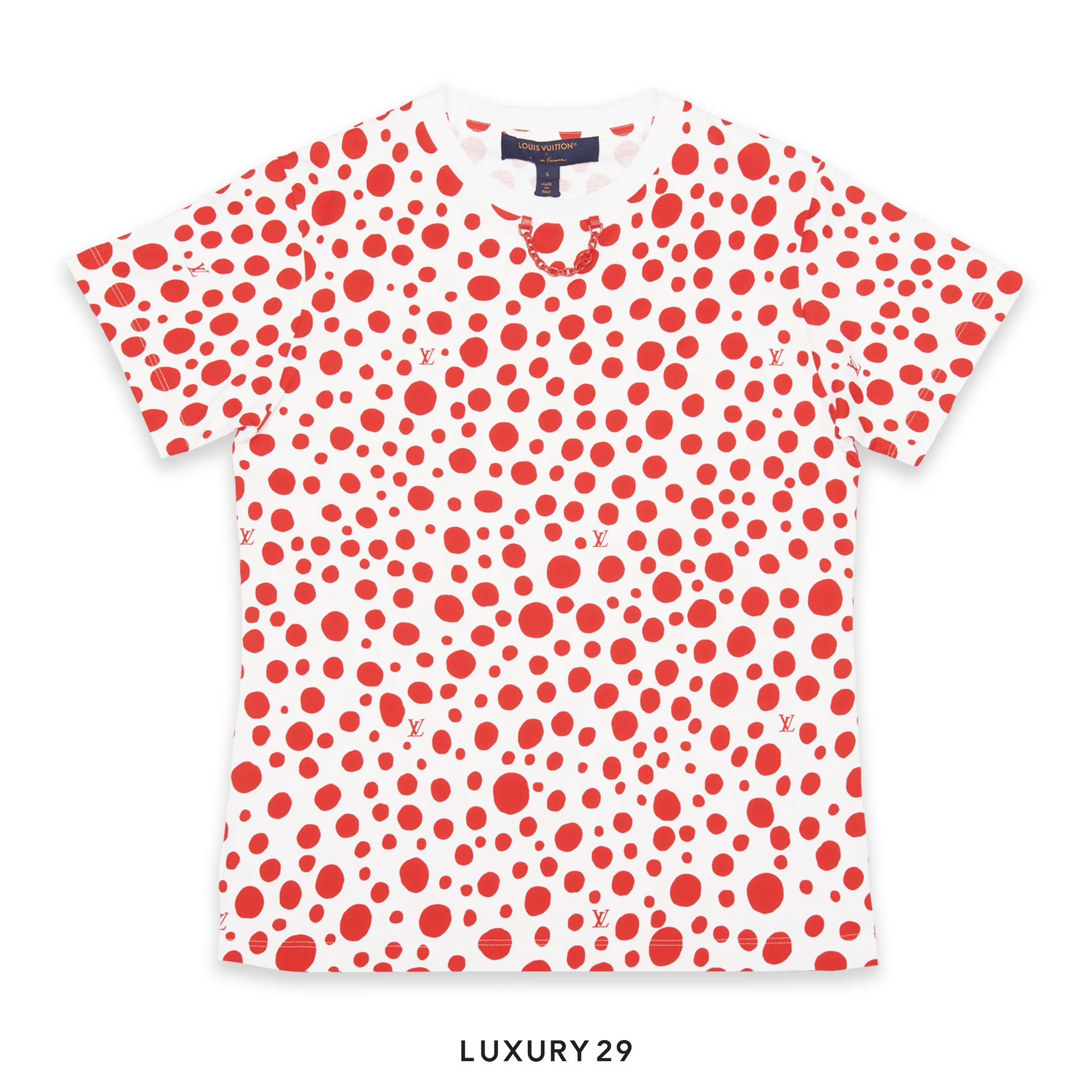 【華やか♢】Louis Vuitton *ネックレス プリントTシャツ 本日限定特価】Louis Vuitton スター＆テキストプリントTシャツ