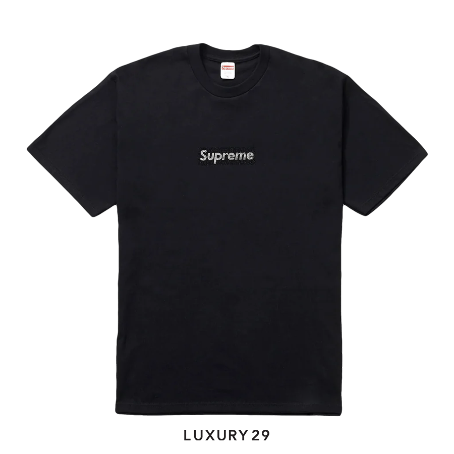 Supreme Swarovski Box Logo Tee Black