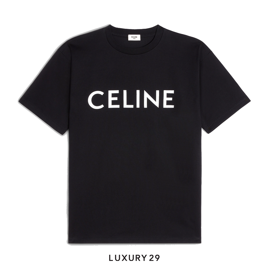 関税・送料込 Celine UNISEX LOOSE Tシャツ CELINE LOOSE T-SHIRT IN COTTON JERSEY BLACK / WHITE