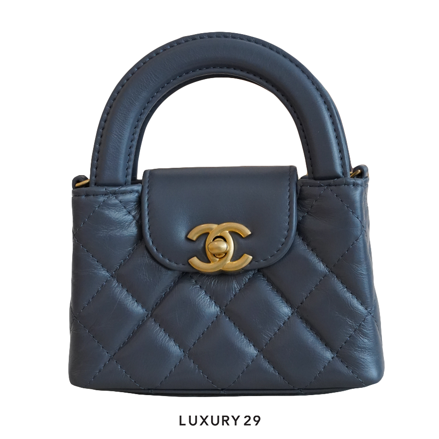 シャイニーが魅せるエレガンス【CHANEL】ケリーミニバッグ Chanel Kelly Mini Shopping Bag Mini 23K Shiny Aged Calfskin