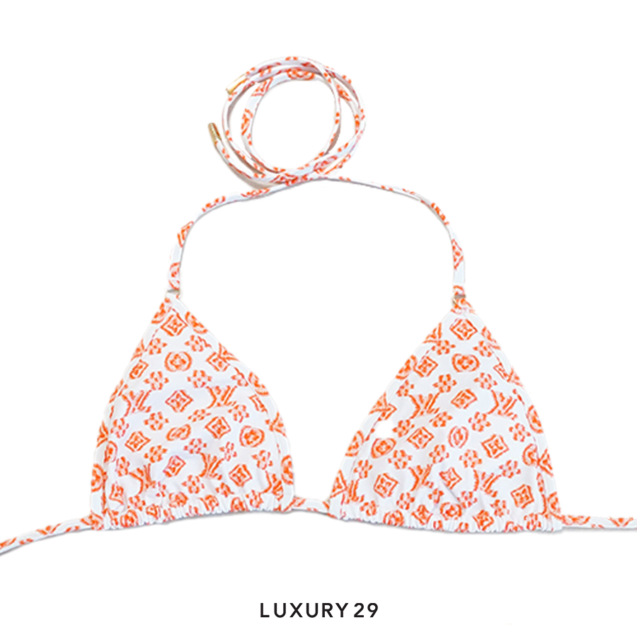 Louis Vuitton LV Blurry Monogram Self-Tie Bikini Top Orange Vif