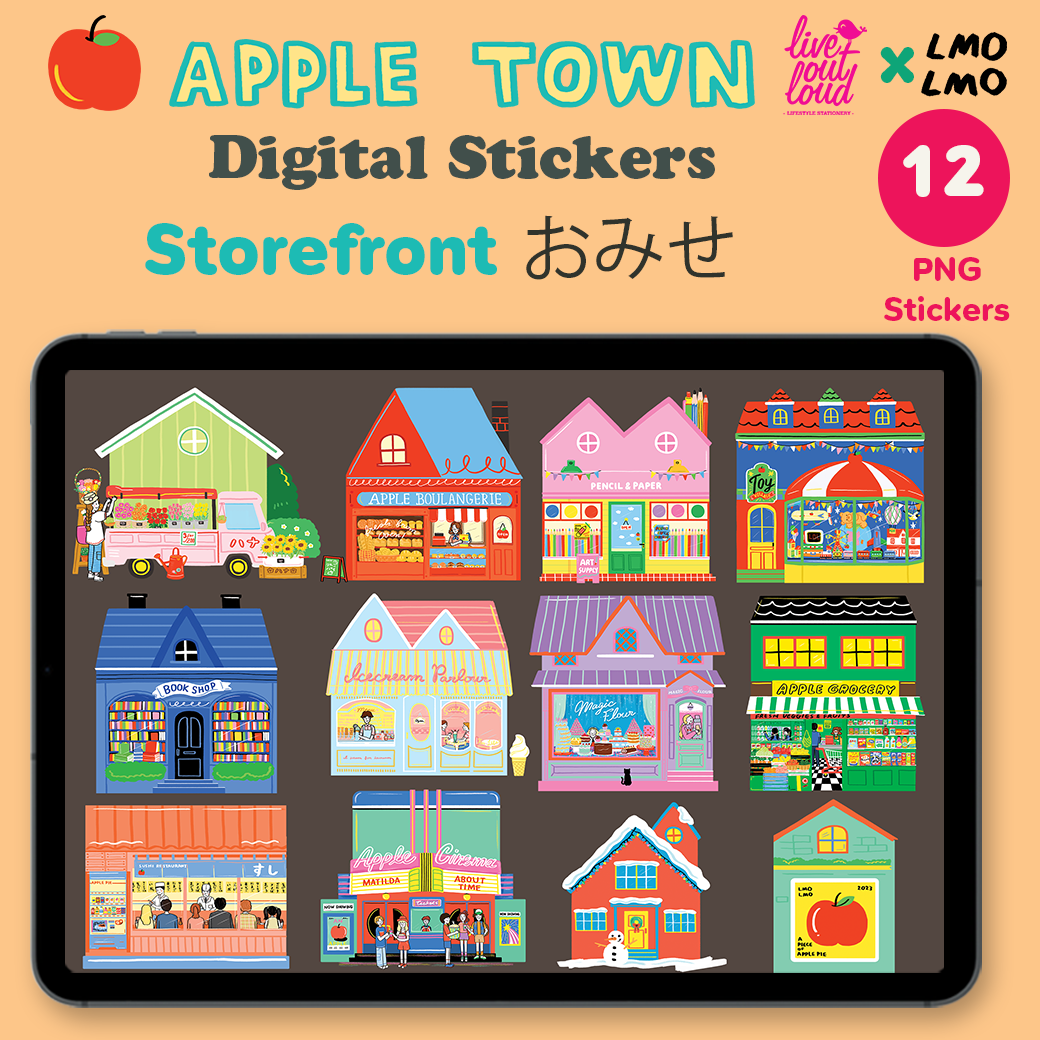Apple Town Digital Sticker Set 3 (Live Out Loud x LmoLmo)