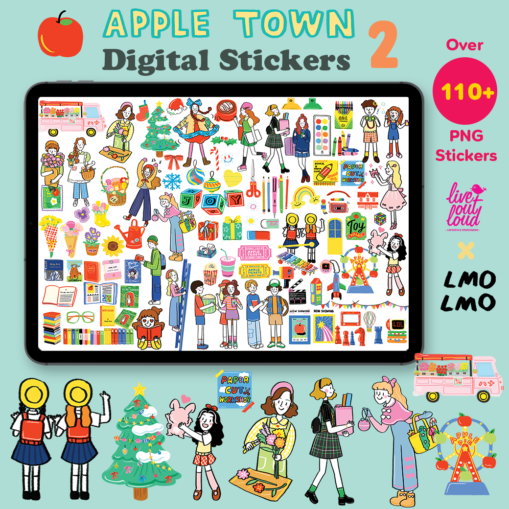 Apple Town Digital Sticker Set 2 (Live Out Loud x LmoLmo)