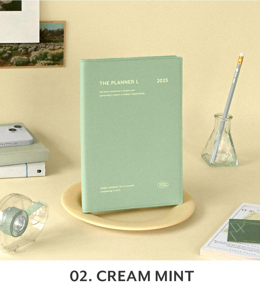 2025 The Planner L - 02 Cream mint