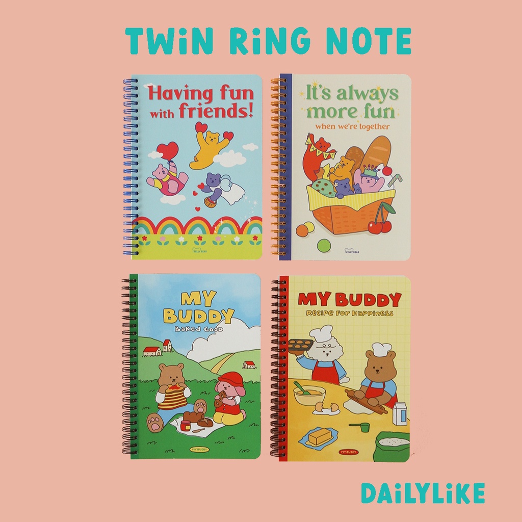 Twin ring note (Jelly Bear) - 01 Adventure (check)