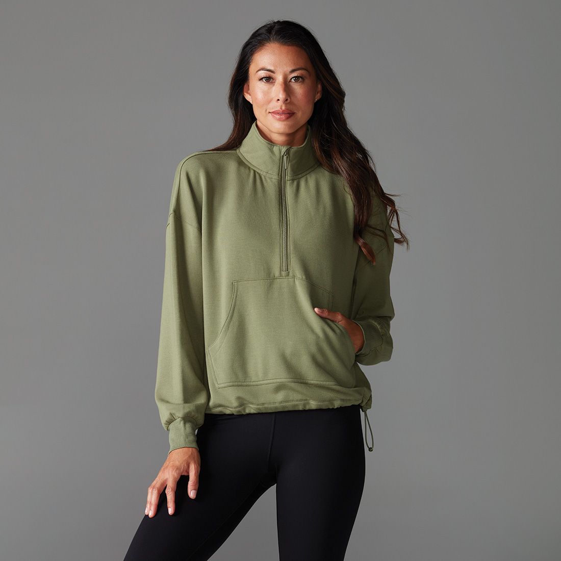 Cozy Half Zip Light Olive | Small