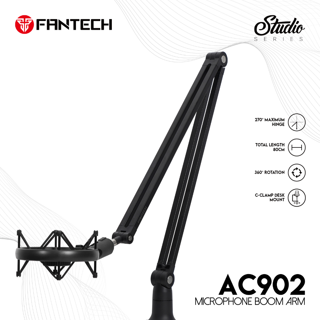 FANTECH ขาจับไมค์แบบหนีบ ขาไมค์ (เฉพาะขาอย่างเดียว) MICROPHONE BOOM ARM สำหรับ ไมค์รุ่น MCX01, MCX02 รุ่น AC902