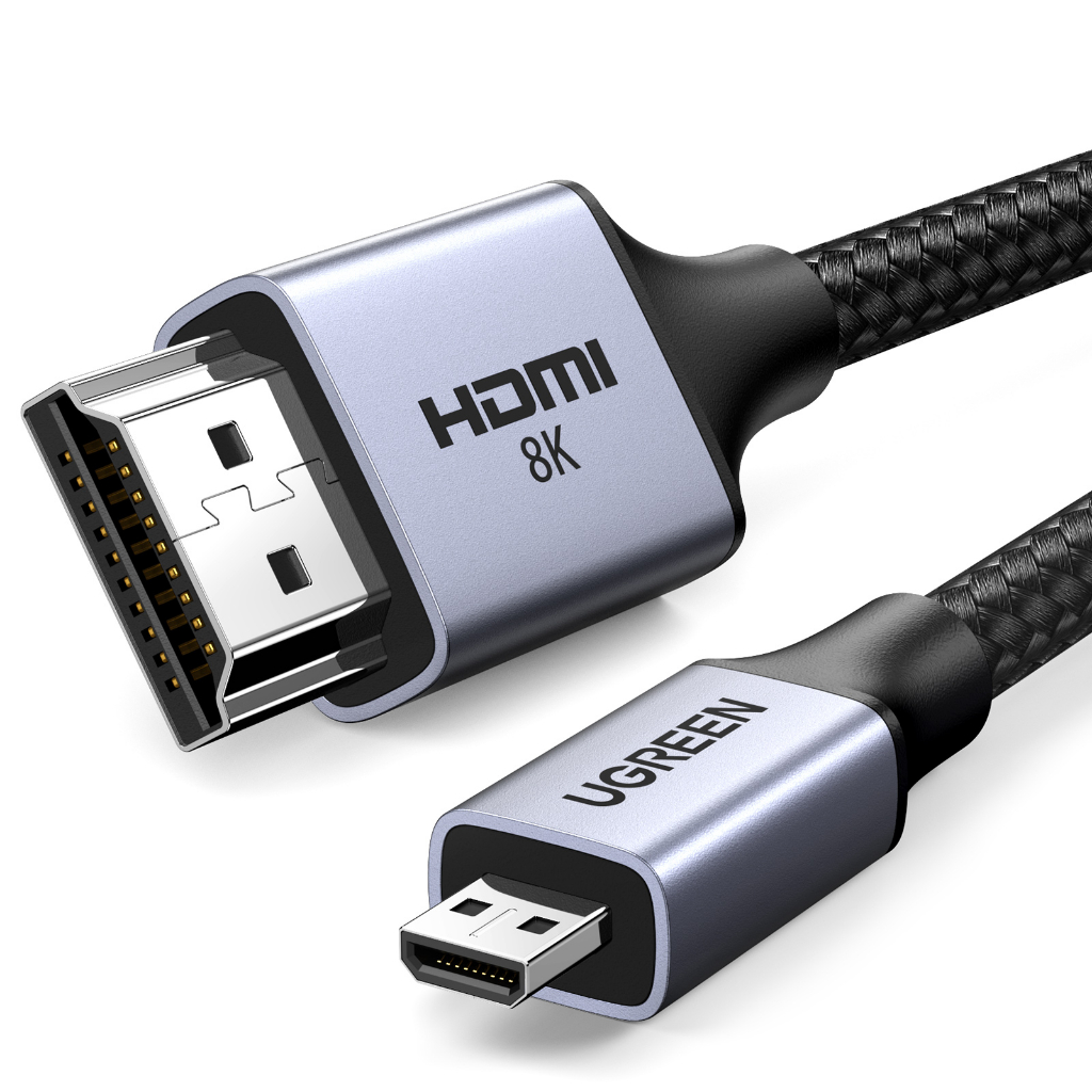 UGREEN รุ่น 15516 สาย Micro HDMI to HDMI รองรับ 8K60Hz / 3D MAX HDMI V2.1 ความยาวสาย 1 เมตร