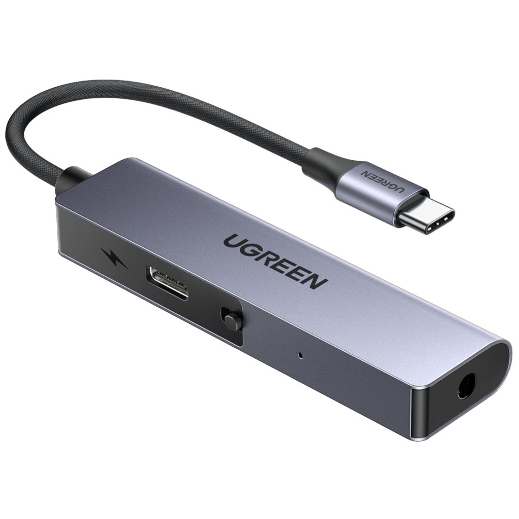 UGREEN อะแดปเตอร์และเครื่องชาร์จหูฟัง USB-C to 3.5mm Audio Connector with PD รองรับกำลังไฟ PD สูงสุด 60W รุ่น 90518