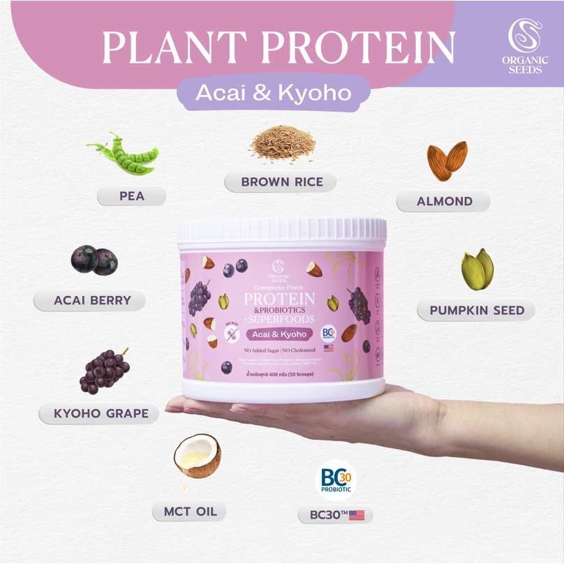 Complete Plant Protein (Acai & Kyoho Flavor) Jar 400g.