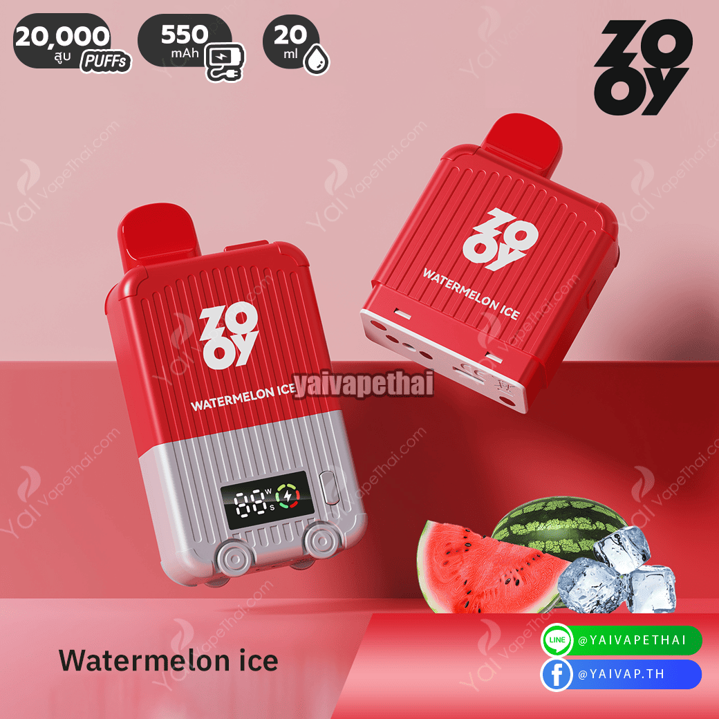ZOOY up to 20k Puffs  (เครื่อง+หัว)(Watermelon ice)