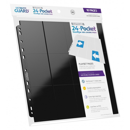 24 Pocket QuadRow Side-Loading Pages (10PC Pack) [Black]