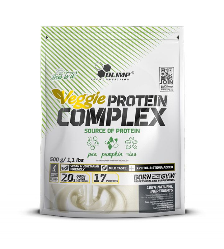 Olimp Veggie Protein Complex 500g. โปรตีนถั่ว เมล็ดฟักทอง และข้าวกล้อง