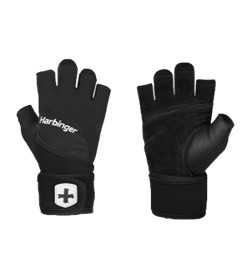 Harbinger Training Grip Wrist Wrap Glove - Black ถุงมือออกกำลังกาย