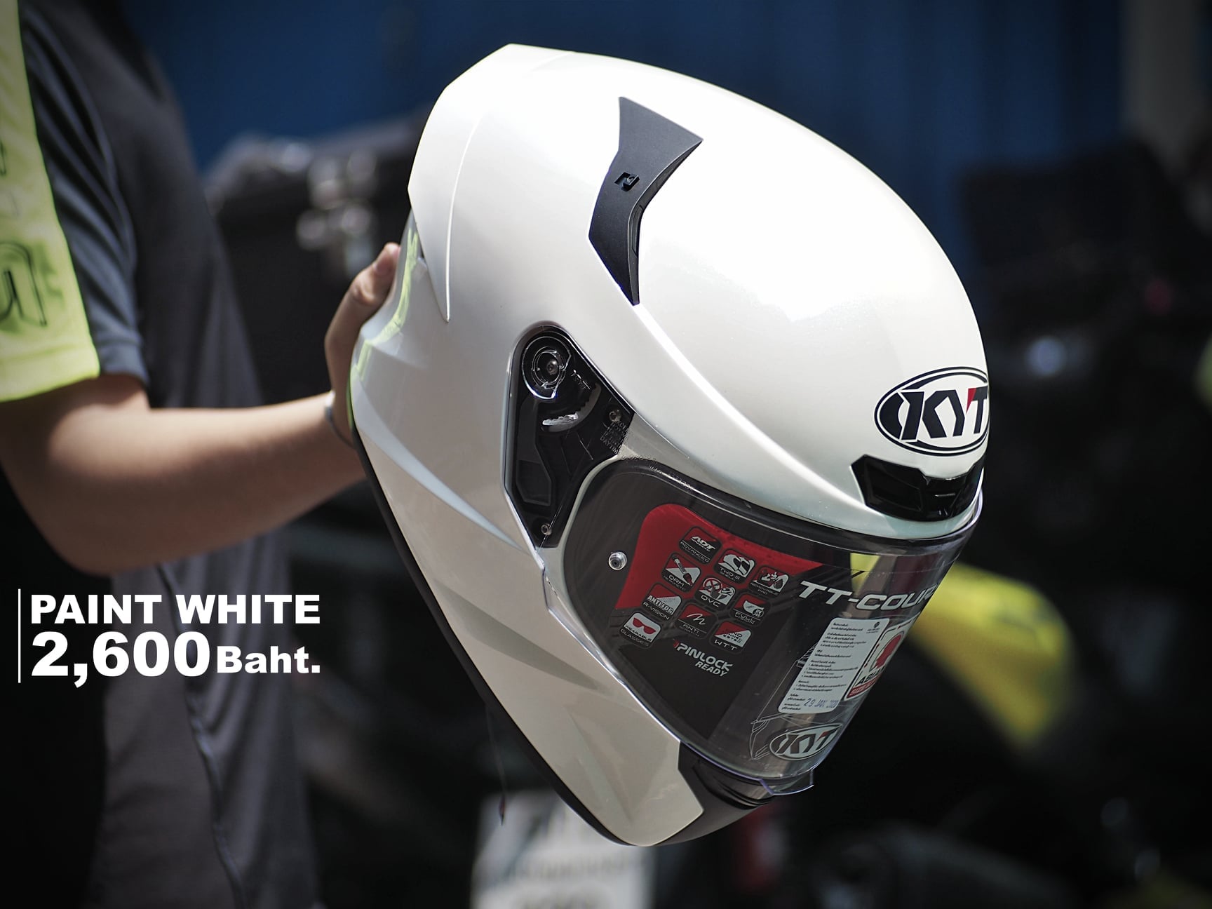 หมวกกันน็อคเต็มใบ KYT TT COURSE PLAIN WHITE #5