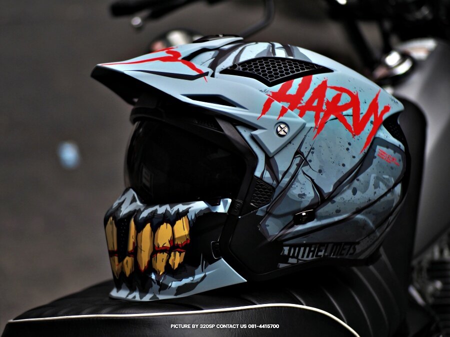 หมวกกันน็อคเปิดคาง MT STREETFIGHTER SV HARVY A2 MATT GREAY #9