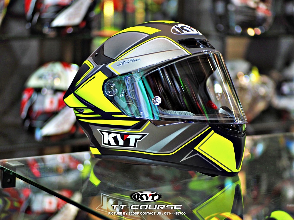 หมวกกันน็อคเต็มใบ KYT TT COURSE Graphic Tourist Matt Yellow Fluo #19