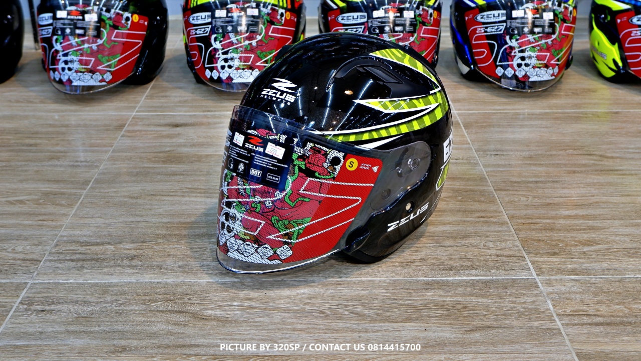 หมวกกันน็อคเต็มใบ ZEUS ZS-627 METALLIC BLACK B M7/NEON YELLOW #4