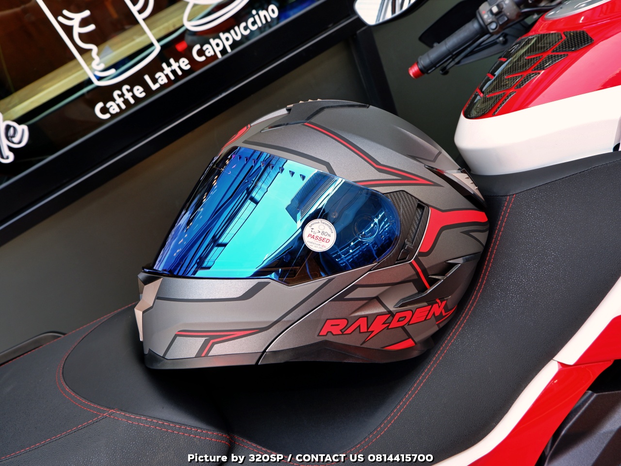 หมวกกันน็อค FLIP UP RAIDEN DEFENCE PHANTOM RED (MATTE) #5