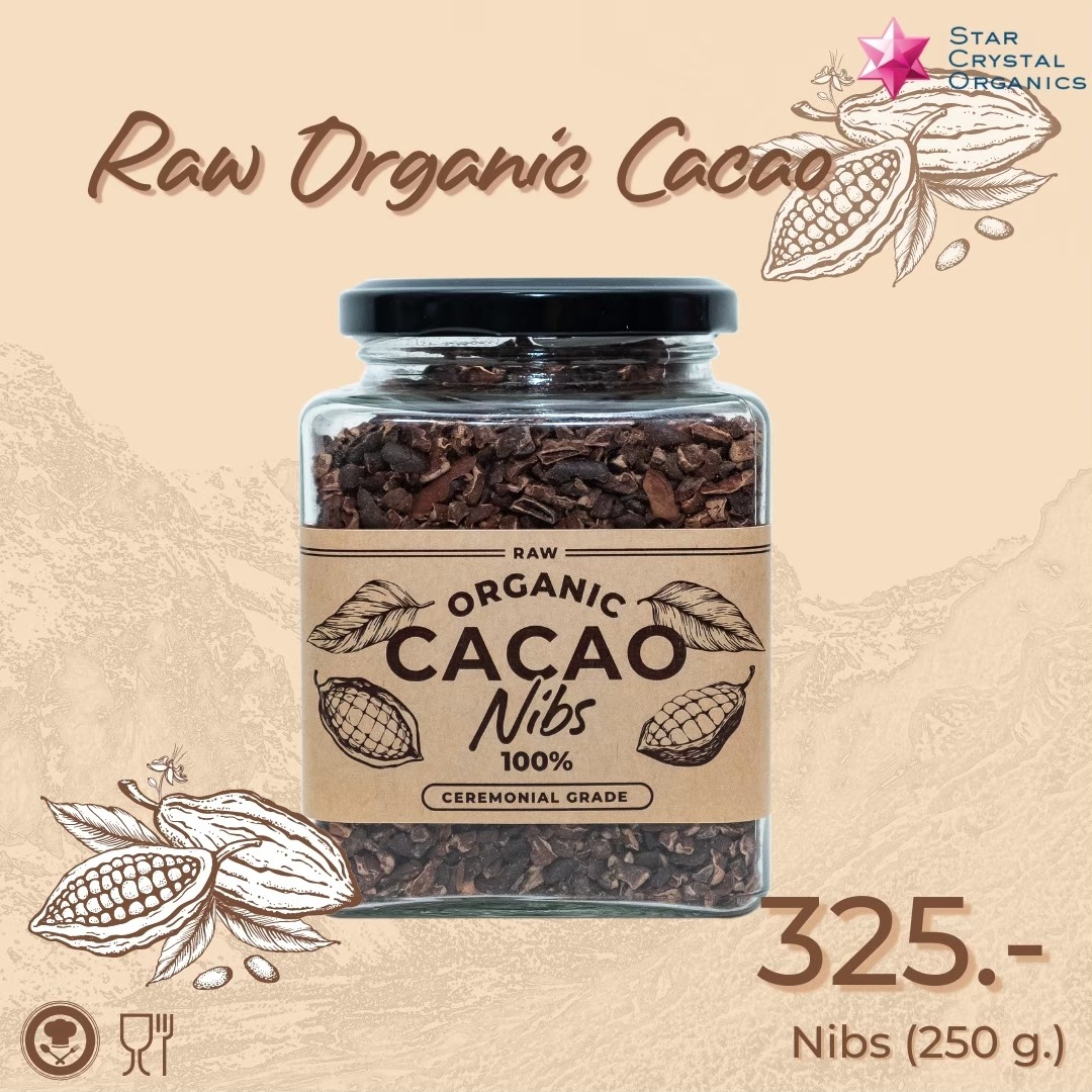 SCS Organic Cacao Nibs 250g. คาเคานิปส์ ออร์แกนิค 100% เกรดพรีเมี่ยม