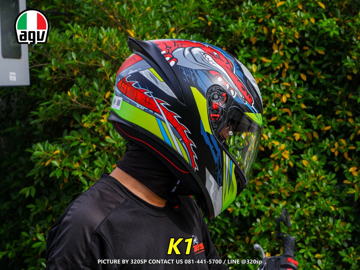 หมวกกันน็อค AGV K1 #35 DUNDEE MATT LIME/RED