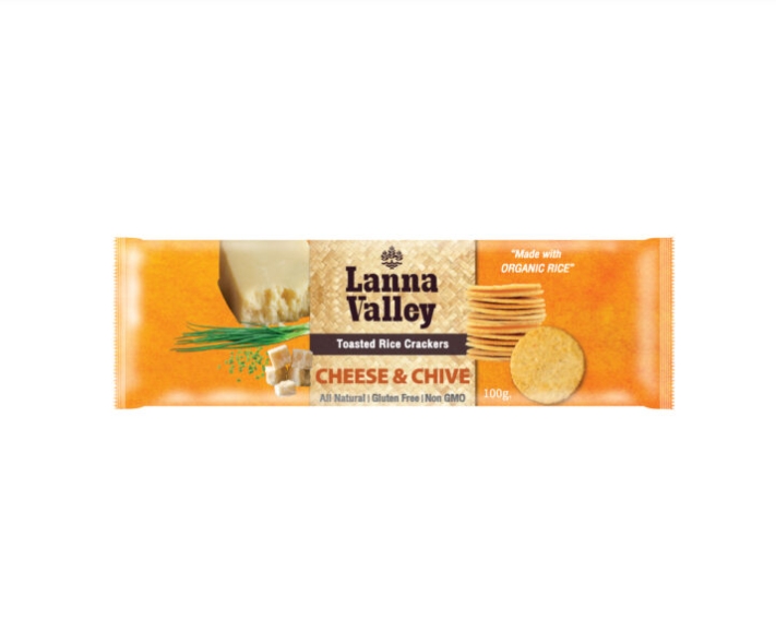 Lanna Valley Rice Cracker Cheese & Chive 100g