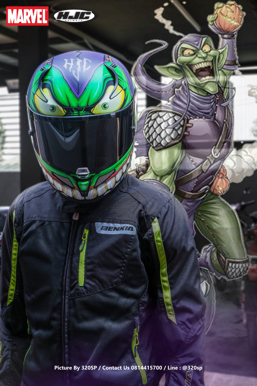 หมวกกันน็อคเต็มใบ HJC RPHA11 #37 GREEN GOBLIN MC48SF