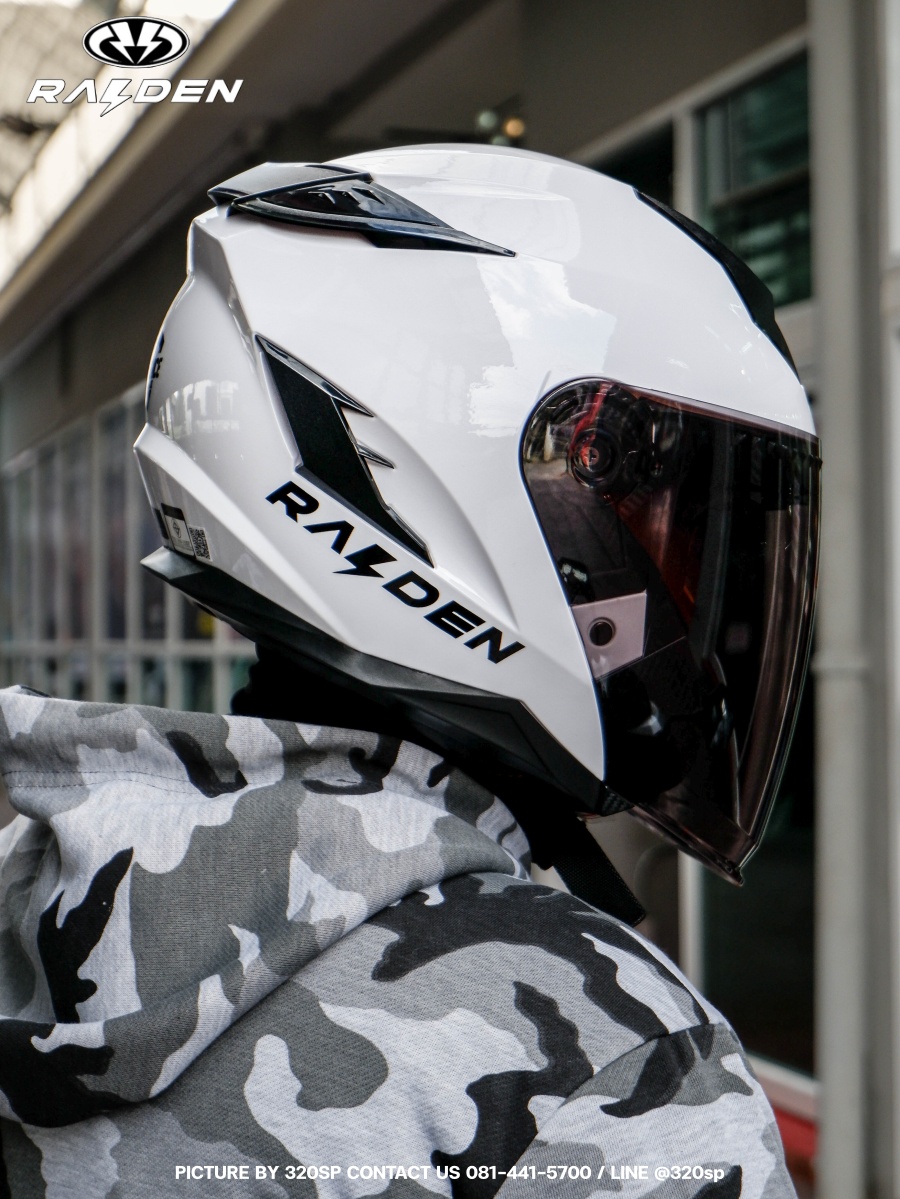 หมวกกันน็อคครึ่งใบ RAIDEN OPEN FACE DEFENCE PLAIN WHITE (GLOSSY) #2