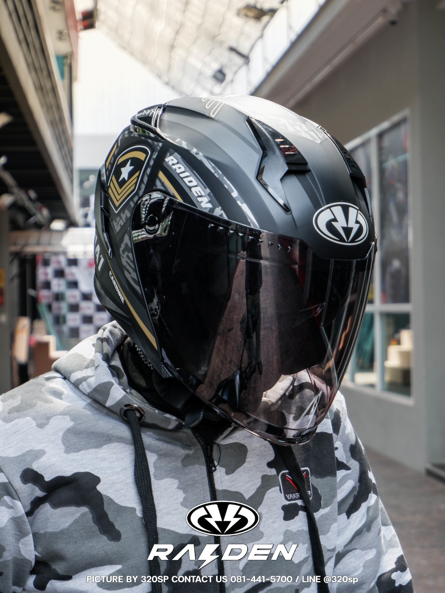 หมวกกันน็อคครึ่งใบ RAIDEN OPEN FACE DEFENCE M4 MATTE BLACK #4