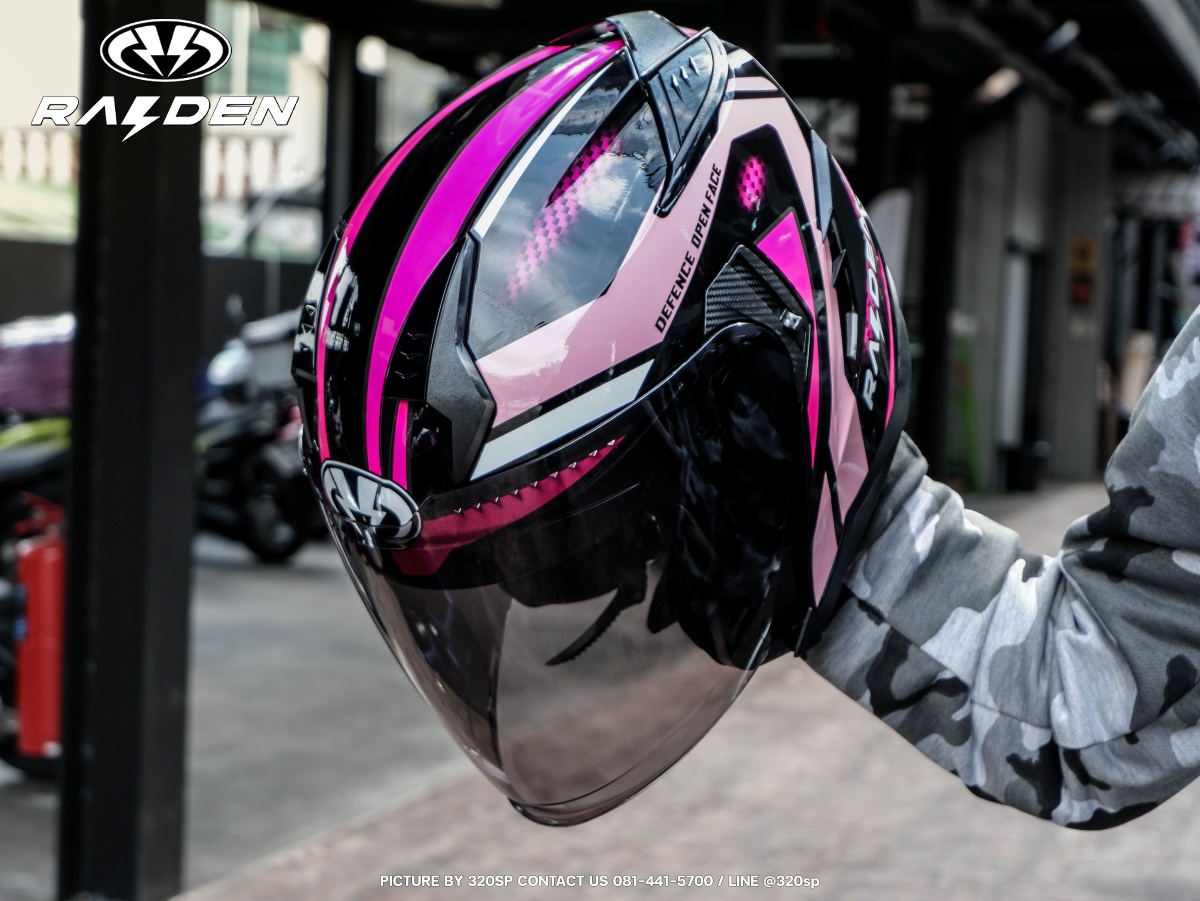 หมวกกันน็อคครึ่งใบ RAIDEN OPEN FACE DEFENCE JET PINK (GLOSSY) #7