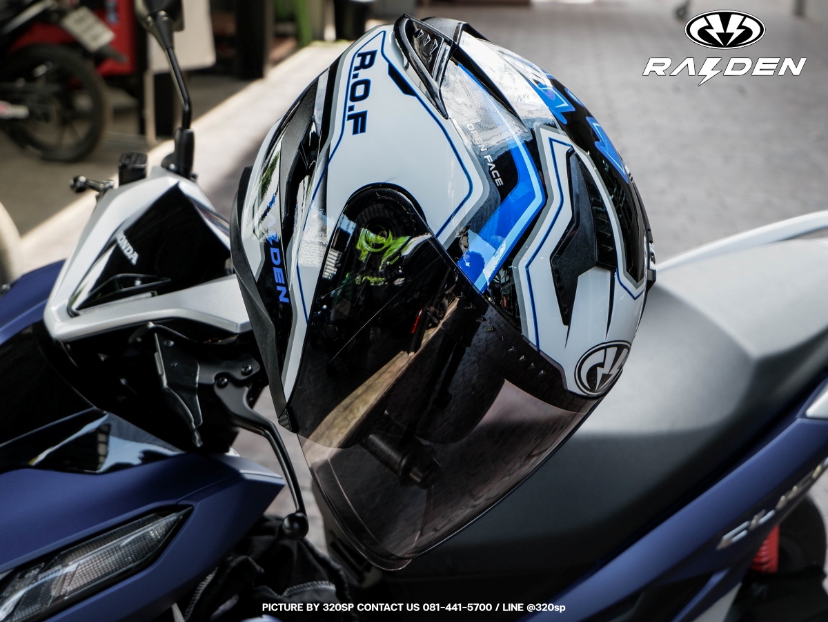 หมวกกันน็อคครึ่งใบ RAIDEN OPEN FACE DEFENCE XEON WHITE #10