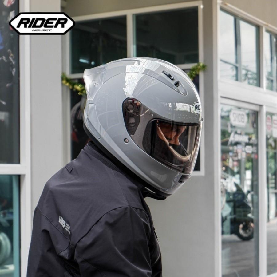 หมวกกันน็อคเต็มใบ RIDER FULL FACE R1X GREY (GLOSSY) #3