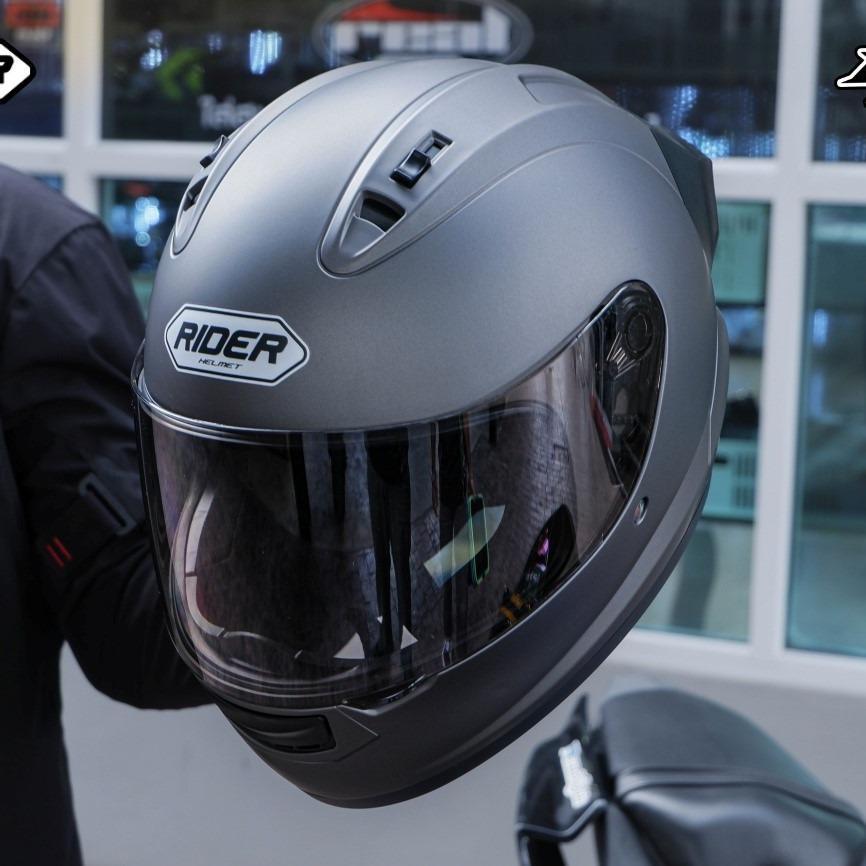 หมวกกันน็อคเต็ม RIDER FULL FACE R1X MATT GREY (MATT) #5